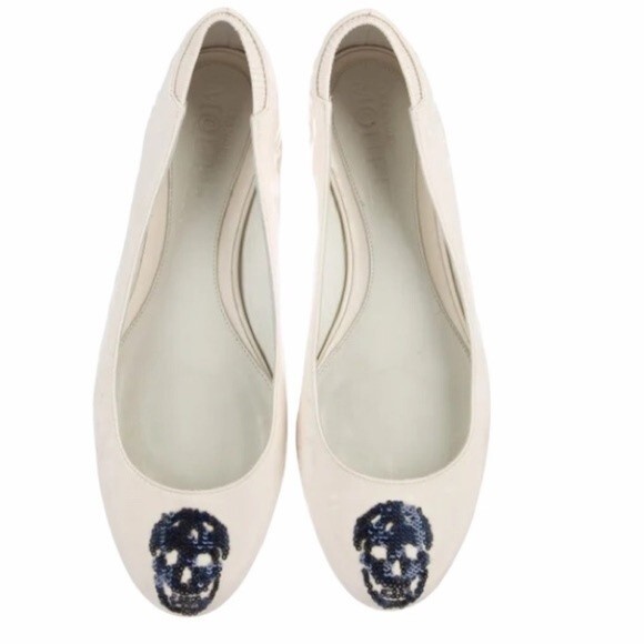 Alexander McQueen Sequin Skull Ballet Flats 36 - Picture 1 of 13